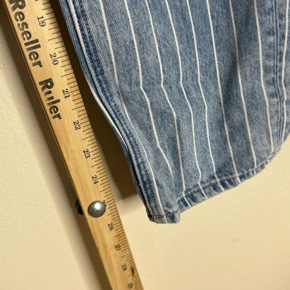 American eagle pin striped high rise mom denim ankle jeans size 4 festival cute - Picture 8 of 12